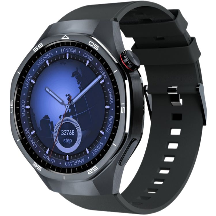 Green Lion Tech Master 1.43" AMOLED Smart Watch / Bluetooth Calls / Message Notifications / Navigation Support / NFC Support / Activity Tracker / Sports Mode / Voice Recording / Heart Rate - Black