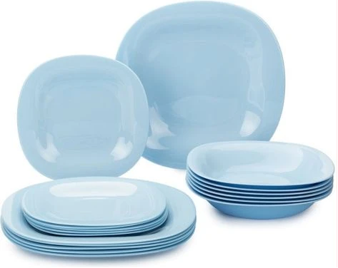 Luminarc 18 Piece Luminarc Plates, Side Plates And Bowls Dinner Set - Blue
