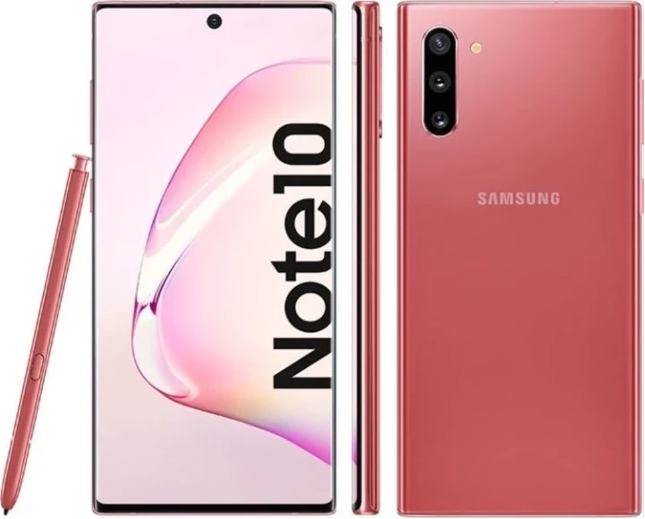 Samsung Galaxy Note10 Mobile Phone; Dual Sim 6.3" 8GB RAM 256GB ROM 12MP + 12MP + 16MP Camera 3500mAh Battery - Pink