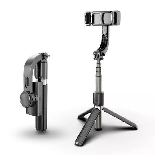 Universal Bluetooth Handheld Gimbal Stabilizer Phone Selfie Stick Holder Adjustable Selfie Stand With tripod-Black