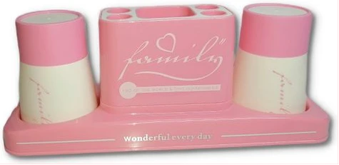 Multipurpose Toothbrush Holder Toothpaste Dispenser Stand, Pink