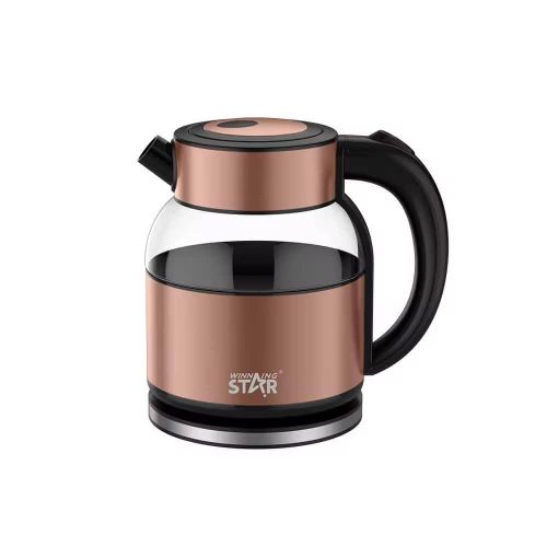 WINNING STAR 1.8 Litres Of Water Milk Boiling Cordless Fast Boiling Electic Kettle Flask Glass Tea Pot Serving Jar Rapid Boil System- Multicolor