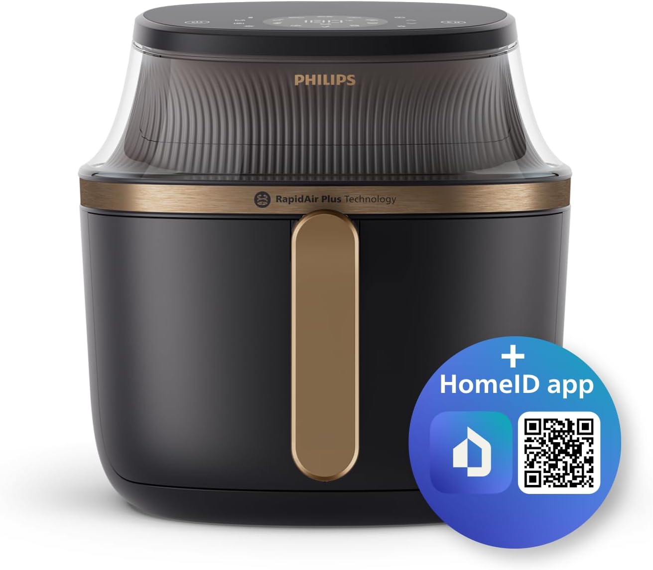 Philips Airfryer XL - 6.2L, 1700W, See-through Cooking Window, 16 Cooking Functions, Touchscreen, RapidAir Plus Technology, Black - NA332/09