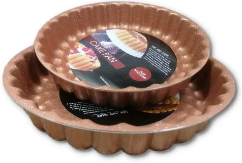 2Pc Decorative Nonstick Angel Baking Food Pie Cake Pan 28 & 30Cm, Copper