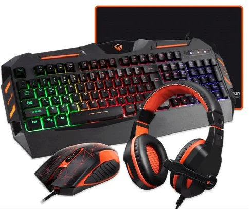 Meetion 4 in 1 Gaming Keyboard Mouse and Headset Bundle with Mouse Pad