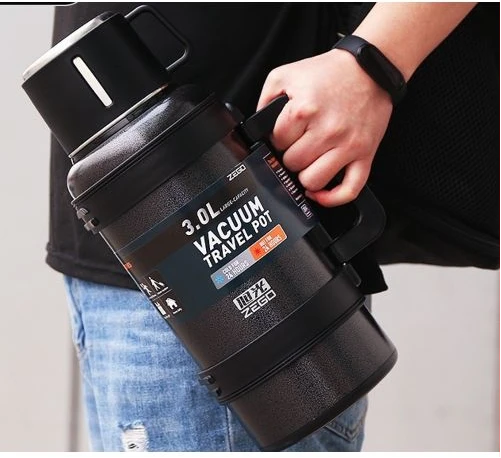 Zego Hot & Cold Stainless Steel Vaccum Insulated 3L, 72 Hour Flask - Black