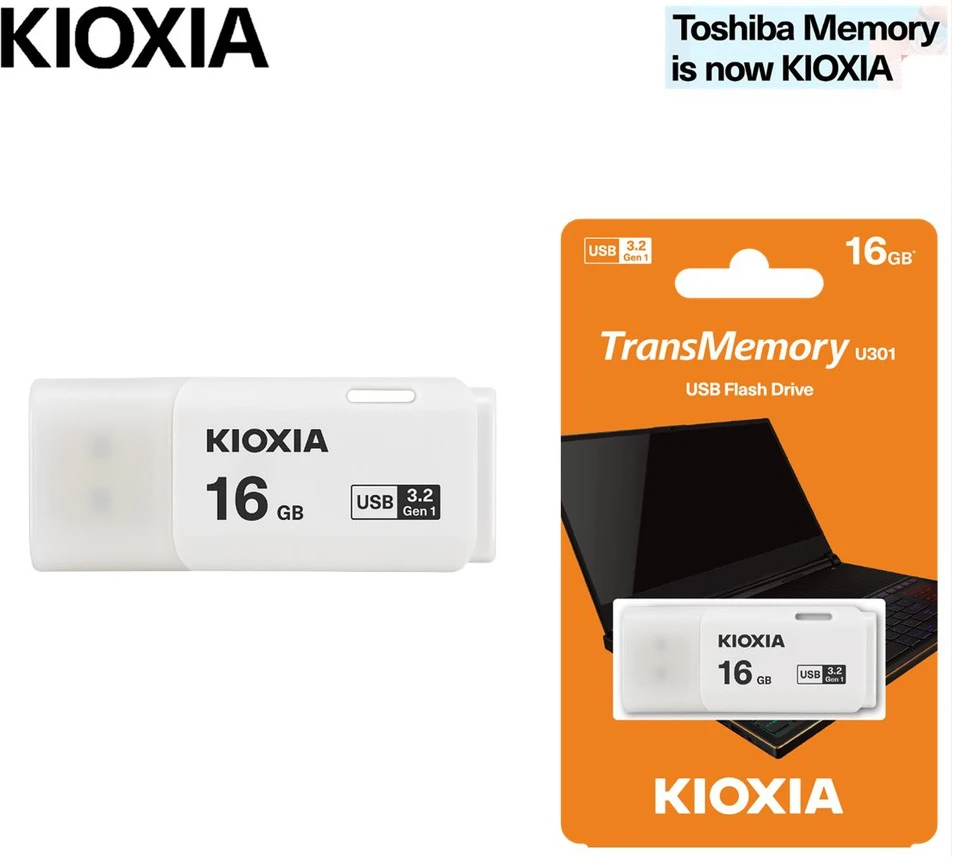 KIOXIA 16GB TransMemory U301 USB Flash Drive