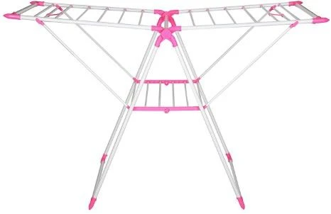 Foldable Drying Clothes Hanger Rack - Pink