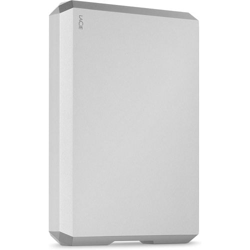 Lacie Mobile Drive, 5TB, External Hard Drive, Moon Silver, USB-C, 2 year Rescue Services (STHG5000400)- Silver