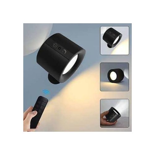 Smart LED Magnetic Sconces Cordless Wall Light Up and Down Rotatable Sleep Guard Bedroom Bedside Lamp Living Room Night Lighting - 360° Rotation Wireless Battery Operated Painting Lamp With Remote Con