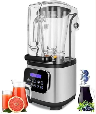 High speed Sound Proof Blender With Cover Mixer Fruit Juicer Silent Commercial Digital display Programmed Blender Ice Crusher