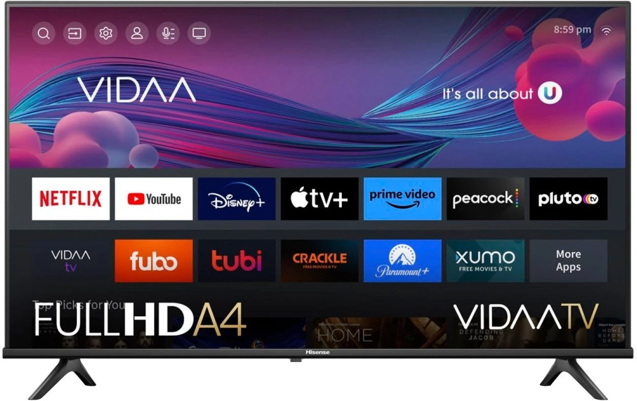 Hisense – 43″ Class A4 Series LED Full HD 1080P Smart Vidaa TV – Black (3YRs WRTY)