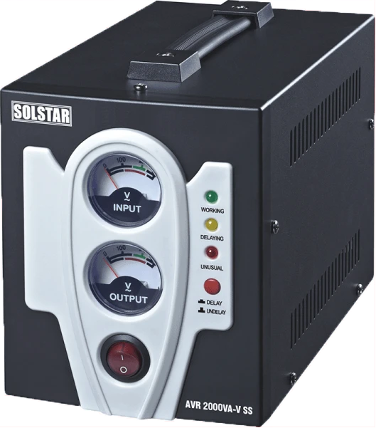 Solstar Voltage Stabiliser/Regulator DVR2000VA; 120-280V~ Input, 2000VA (watts) Output, Digital Display