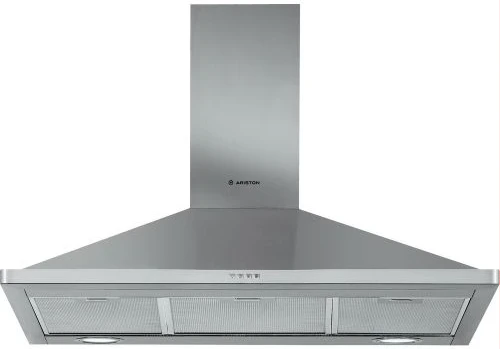 Ariston 90cm Wall Mounted Cooker Hood  AHPN9.4 - Silver - Kitchen Extractor Fan
