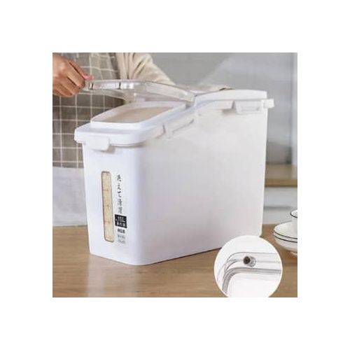 15 Litres Commercial Ingredients Sugar Flour Rice Bin Beans Food Box Cereal Storage Containers Pantry OrganizationShelf Organizer Tank With Measuring Cup Scoop And Airtight Lids Plastic Whole Grains D