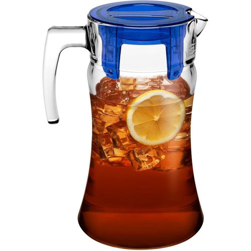 Pasabahce 1.5L Small Waist Glass Water Jug with Lid Heat Resistant Large Juice Pot For Refrigerator, Iced Tea Pitcher Water Carafe for Juice and Milk