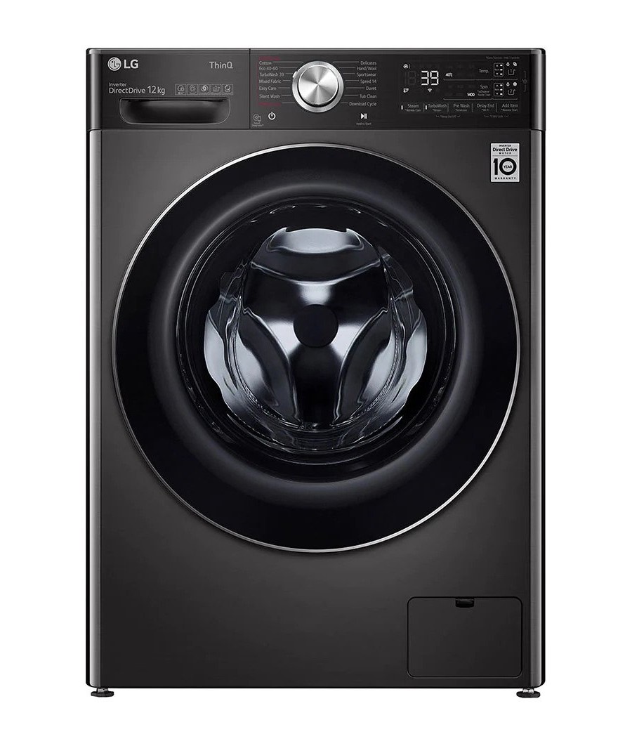 LG 12kg Front Load Washing Machine, F4V9BWP2EE - TurboWash 360, Steam+, AI DD Technology
