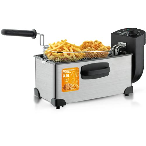 RAF 3.5 Litres Electric Stainless Steel Single Deep Fryer 2000W - Silver & Black