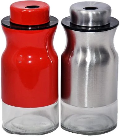Salt and Pepper Shaker - Red, Silver