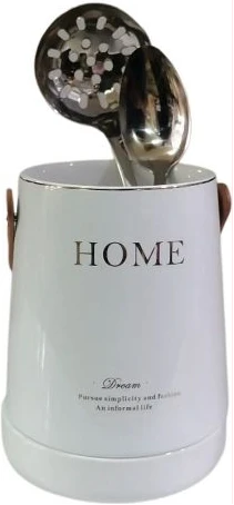 Cutlery Utensil Storage Box Drainage Tank Spoon Knife And Fork Holder- White .