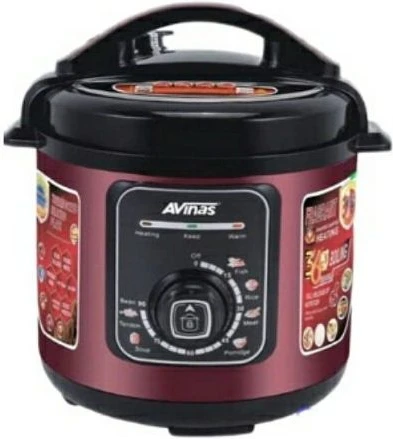 AVINAS 6L Intelligent Electric Rice Pressure Cooker Saucepan Steamer - Maroon