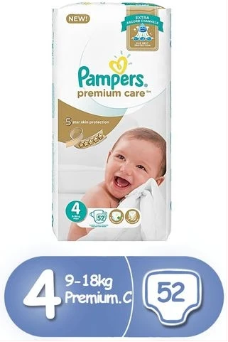 Pampers Premium Care 6 Jumbo S4(9-18Kg) - 52pcs