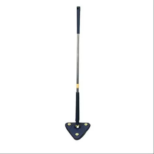 360° Rotatable Adjustable Triangle with 4 Wipes Cleaning Mop Extendable Triangular Microfibre Dry and Wet for Kitchen Bathroom Bedroom Floor Wall Dust Mop with Long Handle for Wall, Ceiling, Window, F