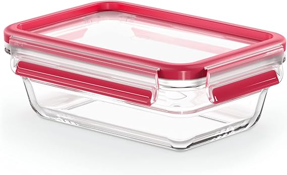 TEFAL 700ml Rectangular Master Seal Fresh Glass, Food Container, Food Storage, Stackable, Compatible with Oven and Freezer, N1040610