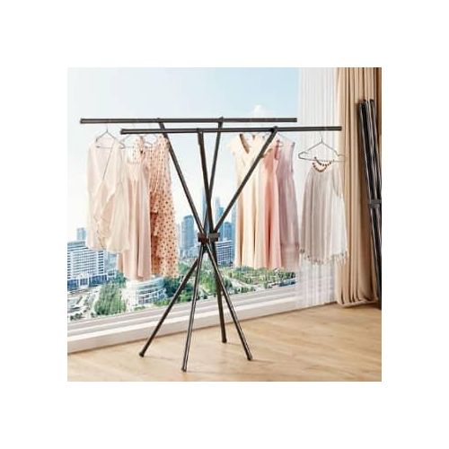 X-Shaped Drying Rack Foldable Floor-standing Folding Storage Space-free Indoor Balcony Household Bedroom Invisible Clothes Hanging Telescopic Clothes Drying Rack