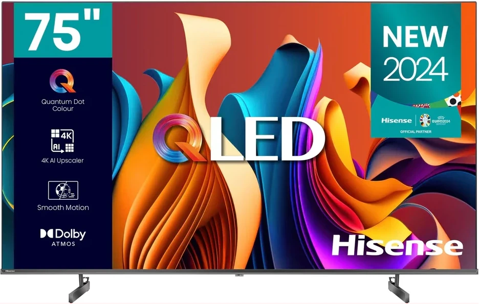 Hisense 75-inch Ultra HD 4K Smart QLED TV (75Q6N), Smart VIDAA TV, Quantum Dot Colour, Dolby VISION ATMOS, 120 High Refresh Rate,Netflix, Youtube,Prime Video, Chromecast Built-in, HDMI, USB, Free To A