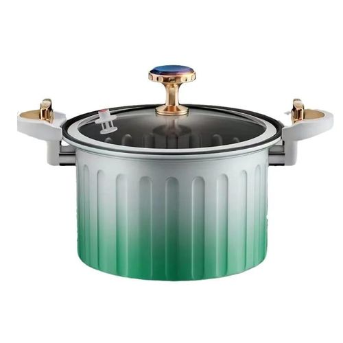 3 Piece Of 10 Quart Micro Pressure Cooker, Time Saving Non Stick Micro Pressure Soup Pot Saucepans Easy To Clean Wrought Iron Multifunctional 10L Large Capacity for Kitchen (28cm/11inch)- Multicolor