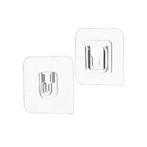 2 Piece Double-Sided Adhesive Wall Stickers, Hole Free Wall Hanging Stickers For Hanging Photo Frames, Extension Leads, Clocks And More Hanger Strong Transparent Hangers Suction Cup Sucker Wall Storag