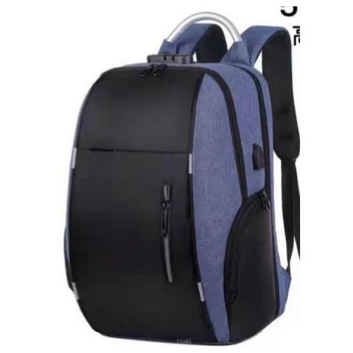 Anti-Theft Multipurpose Laptop Bag With Charging Port - Blue, Black
