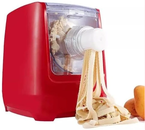 Electric Pasta Maker Machine, Automatic Noodle Maker With 12 Pasta Shapes, Red