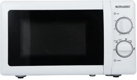 Sonashi SMO-920 20 Liters Microwave Oven w/ Turntable Glass Tray, Adjustable Temperature, Cooking End Signal, Pull Handle Door, Timer