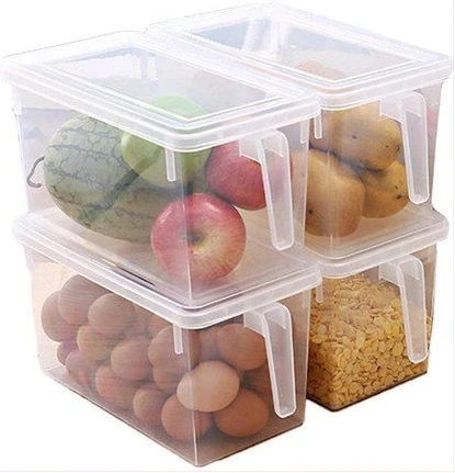 4pc Fridge Storage Container Box Holder Organiser Food Containers -Clear