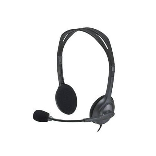 Logitech H111 Wired Headset, Stereo Headphones With Noise-Cancelling Microphone, 3.5 Mm Audio Jack, PC/Mac Laptop Smartphone Tablet - Black