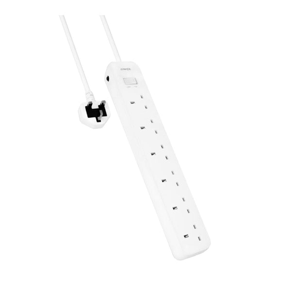 Anker Powerstrip 6Ac Extension 2990W, 6 Power Sockets, Advanced Surge Protection For Home, Office, Fire Resistant Casing, Internal Safety Shutter