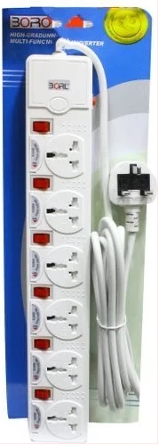 Borl 6-Ways Heavy Duty Premium Extension Socket - White