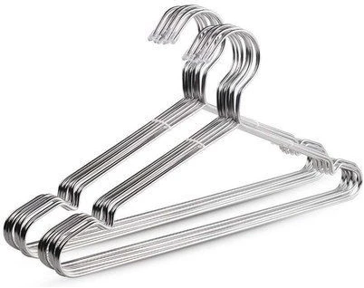 A 10 Pcs Steel Clothes Hangers-Stainless steel