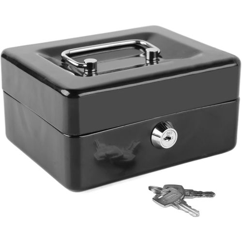 380L x 280W x 140 mm HC-66008 Robust Metal Cash Box, Secure Money Storage with Lock and Key - Versatile Solution for Home and Travel
