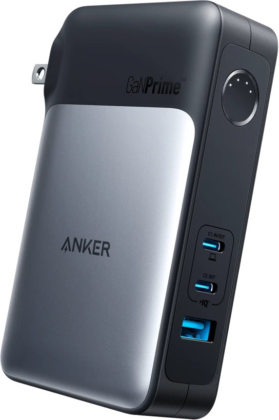 Anker GaNPrime Laptop & Phone Power Bank, 2-in-1 Hybrid Charger, 10K 30W USB-C Portable Charger with 65W Wall Charger, Works for iPhone 15/15 Plus/15 Pro/15 Pro Max/14/13, Samsung, Pixel, MacBook, Del