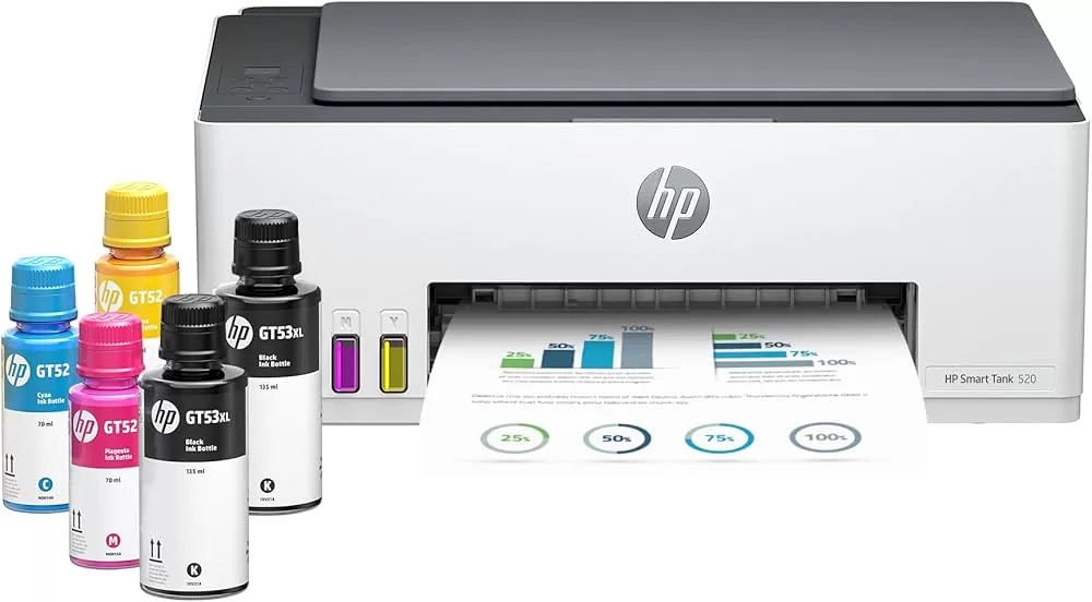 HP Smart Tank 580 All-in-One Printer – Ultra High Yield Ink, Print/Scan/Copy, Wi-Fi, Up to 18000 Black Prints