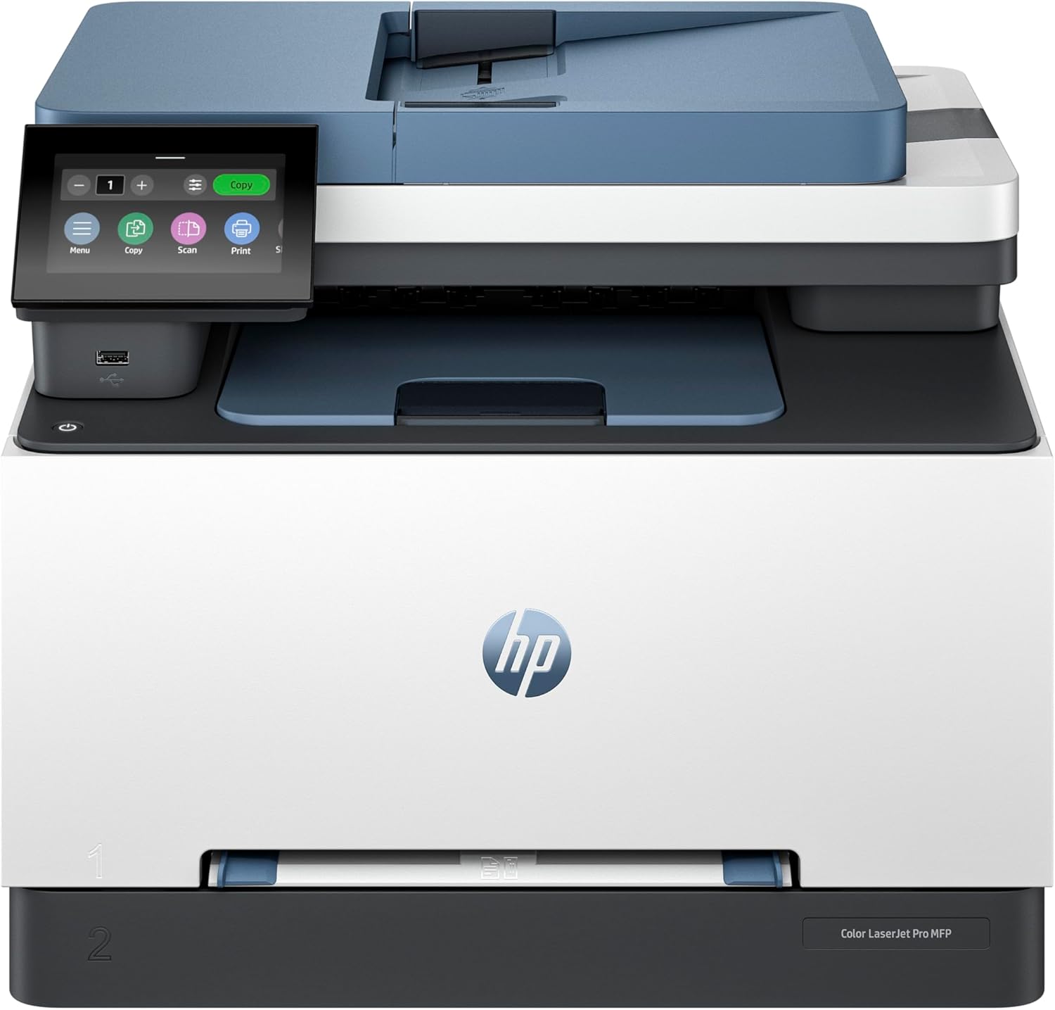 HP Color LaserJet Pro MFP 3303sdw - Print, Copy, Scan; Wireless, Two-sided printing, 250-sheet input tray; Print speed up to 25 ppm (black) and 25 ppm (color) - Blue