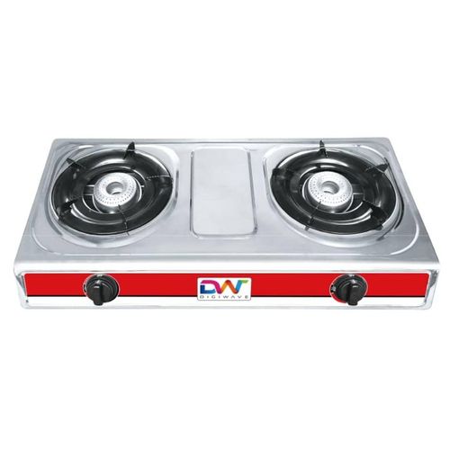 Digiwave Double Burner Gas Stove Stainless Steel - Silver