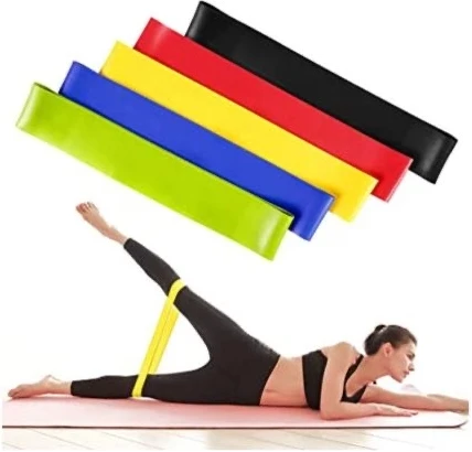5 Piece Fitness Exercise Resistance Band Belt,Multi Colours