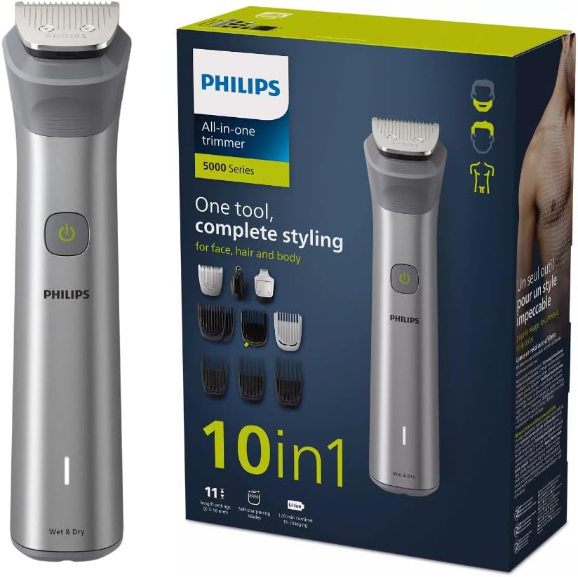 Philips All-in-One Series 5000, 10-in-1 Face, Hair and Body Trimmer, MG5920/15