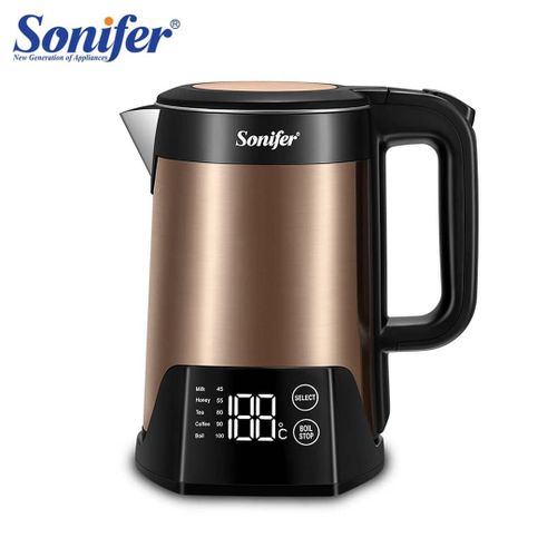 Sonifer SF-2098 Stainless Steel Smart Digital Led Touch Base Cordless Temperature Control 1.5L Electric Kettle Water Boiler Pot