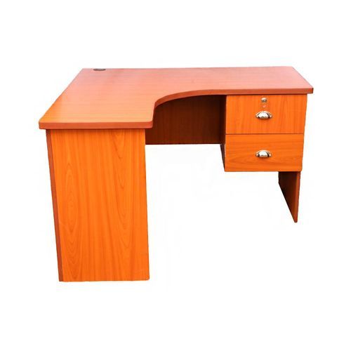 Reception Office Table 2 Drawers - Cherry Brown