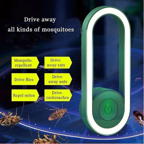 Multifunctiona Wall Plug Electronic Ultrasonic Smart Pest Repeller Mosquito Bugs Cockroach Light- Multicolor